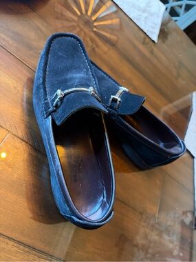 Salvatore Ferragamo Black Suede Bit Loafers